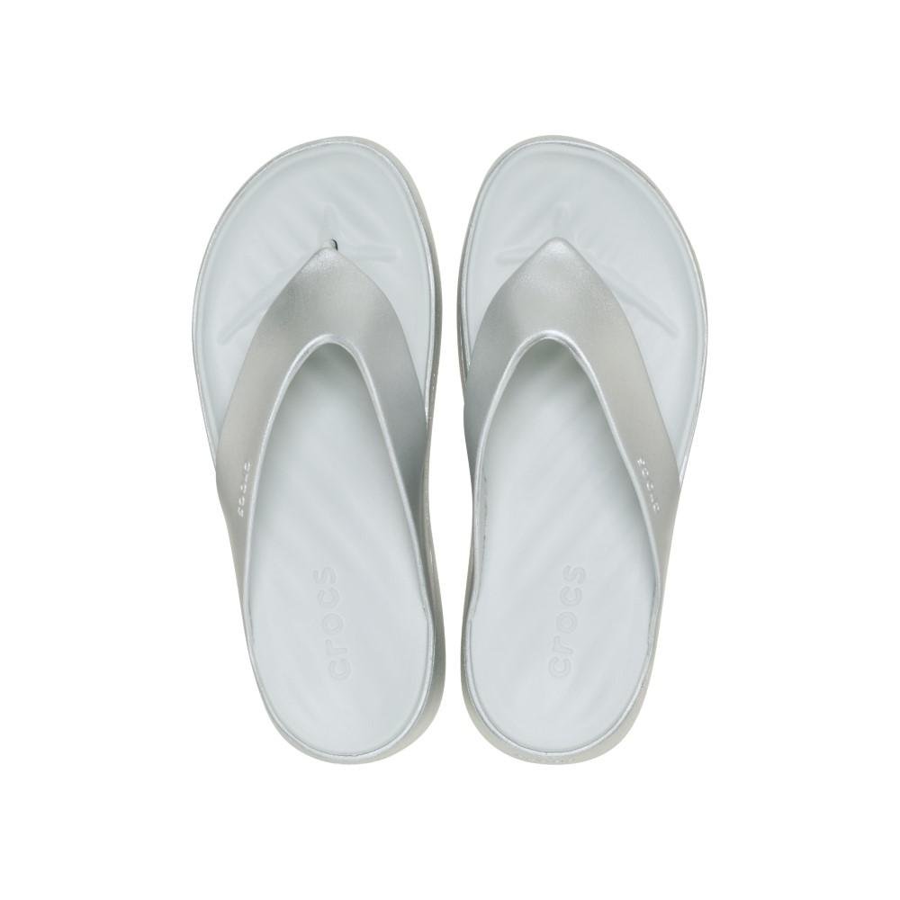 Sandália Crocs Getaway Metallic Platform Flip  SILVER Silver 5