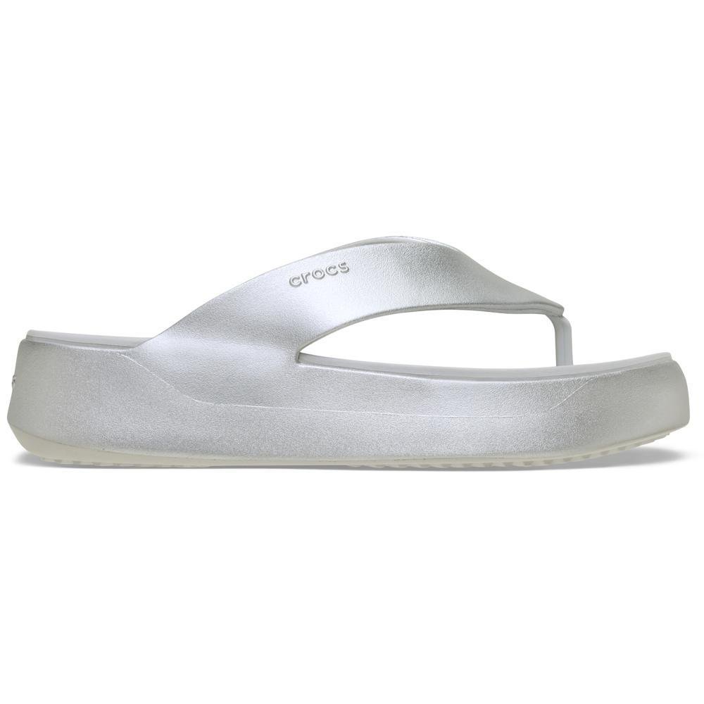 Sandália Crocs Getaway Metallic Platform Flip  CHAMPAGNE METALLIC