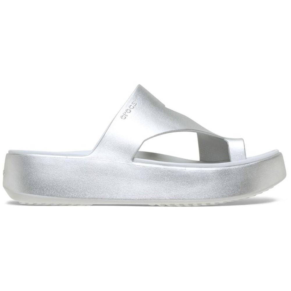 Sandália Crocs Getaway Metallic Platform Toe Loop SILVER