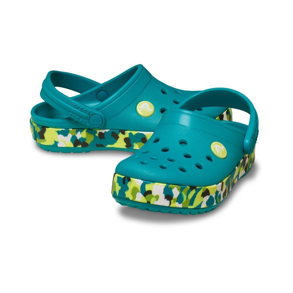 Sandália Crocs Crocband Glow Confetti Band Clog T Turbo Teal/Multi Turbo teal/multi 3
