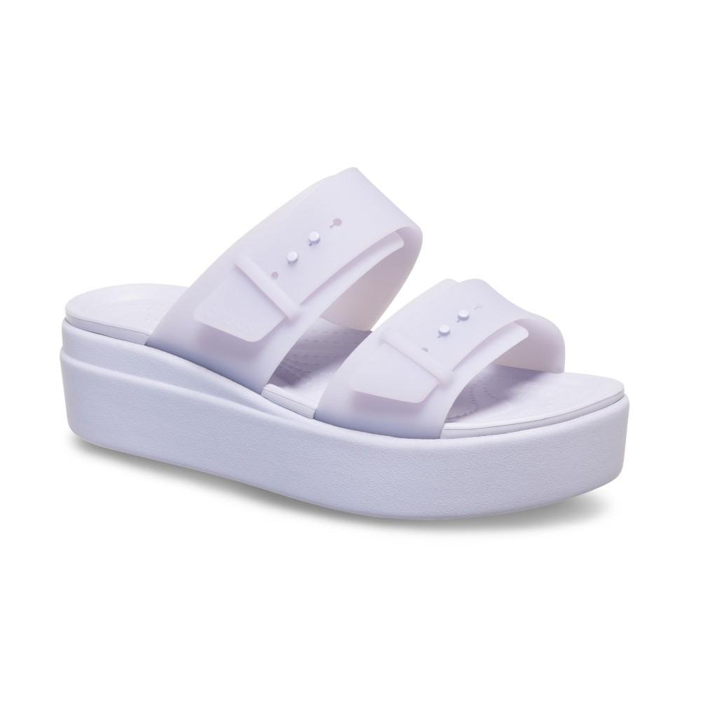 Sandália Crocs Brooklyn Buckle Frosted Low Wedge Purple Moon Purple moon 2