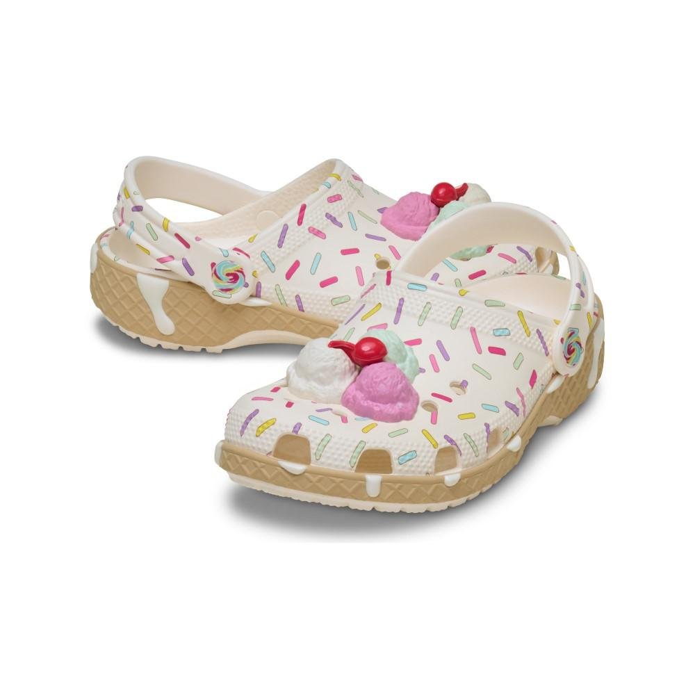 Sandália Crocs Classic Ice Cream Sundae Clog  K Chalk Chalk 4