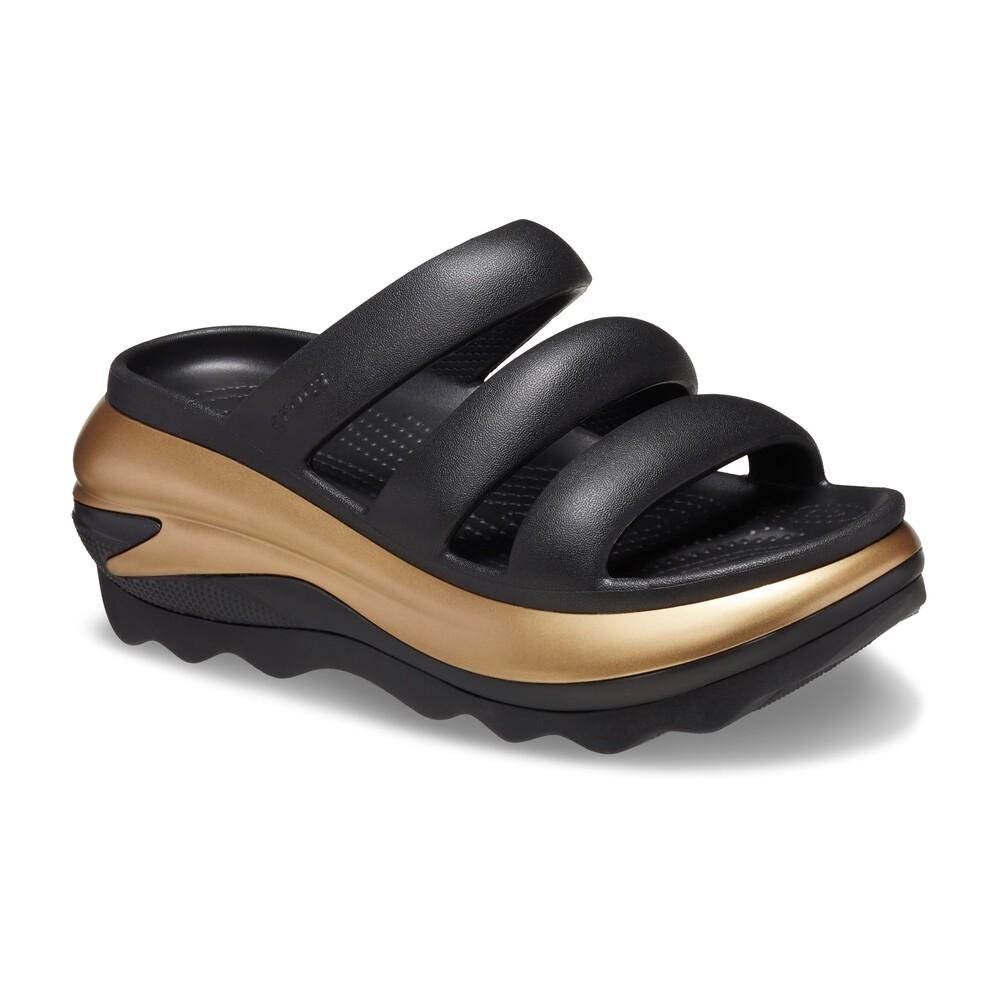 Sandália crocs mega crush metallic triple strap black/gold Black/Gold 2