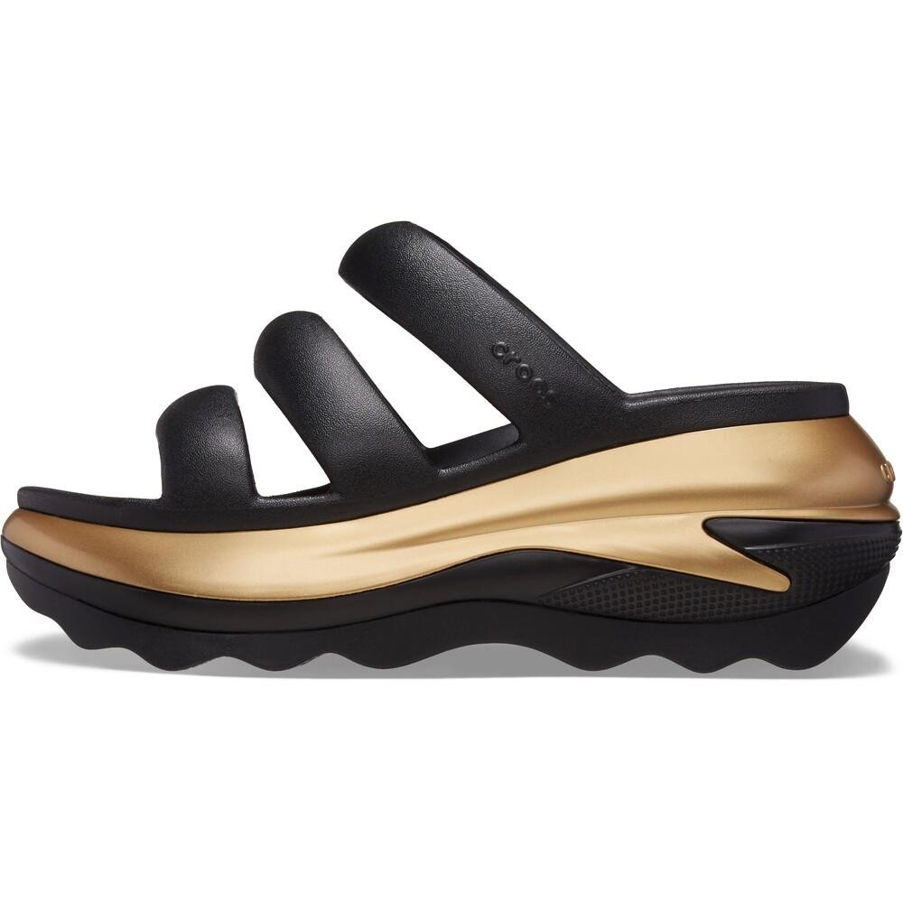Sandália crocs mega crush metallic triple strap black/gold Black/Gold 3