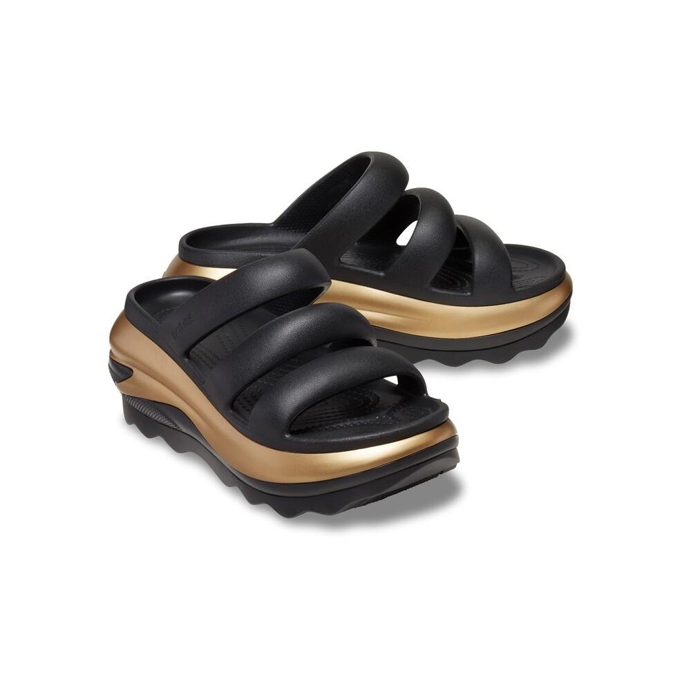 Sandália crocs mega crush metallic triple strap black/gold Black/Gold 4