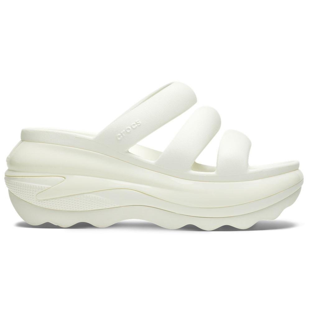 Sandália crocs classic mega crush triple strap chalk Branco 1
