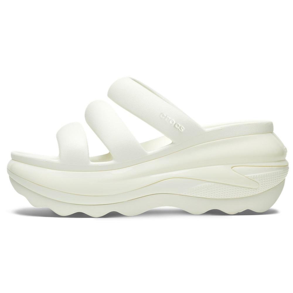 Sandália crocs classic mega crush triple strap chalk Branco 3