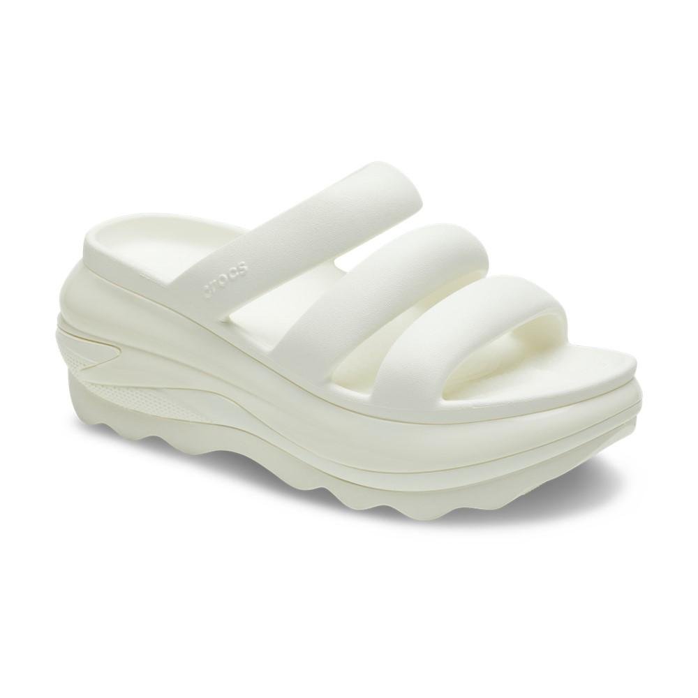 Sandália crocs classic mega crush triple strap chalk Branco 2