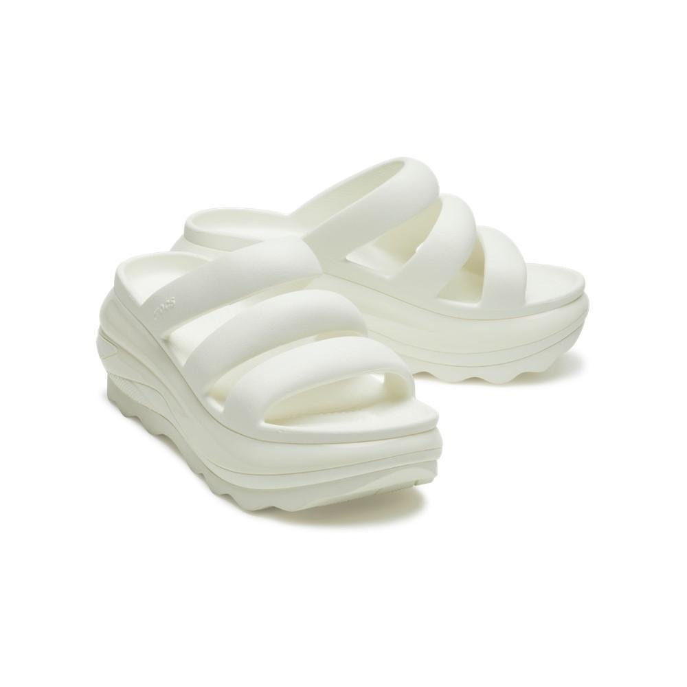 Sandália crocs classic mega crush triple strap chalk Branco 4
