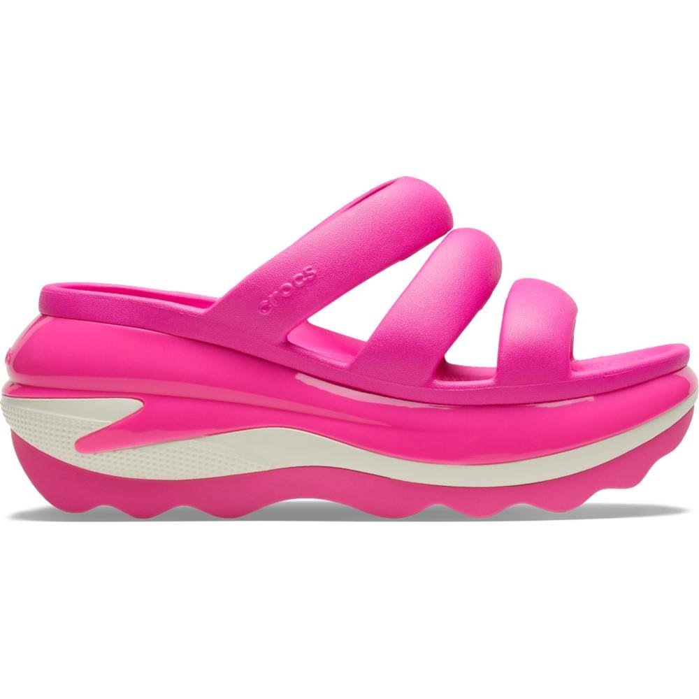 Sandália crocs classic mega crush triple strap pink crush