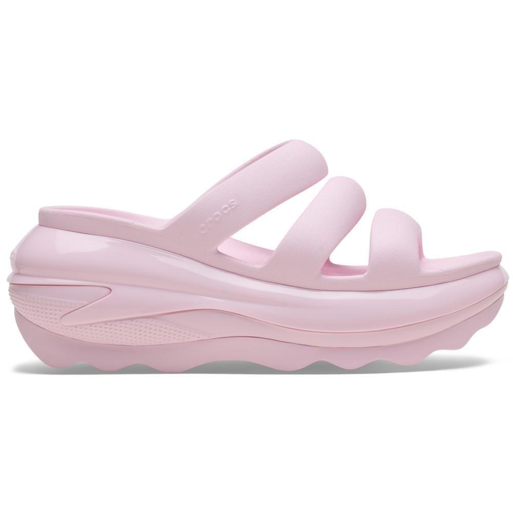 Sandália Crocs Classic Mega Crush Triple Strap Pink Milk