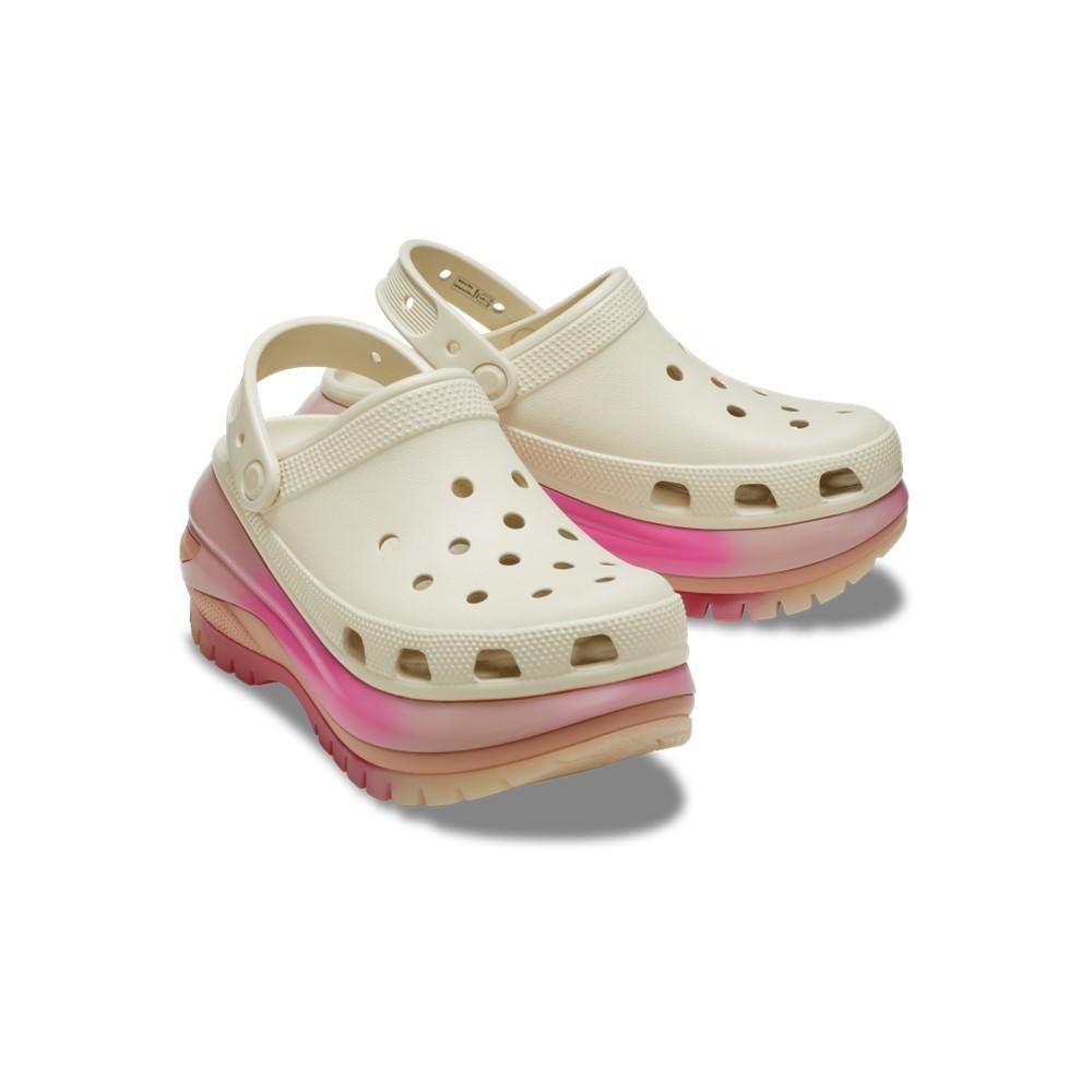 Sandália Crocs Mega Crush Colordip Clog BONE/MULTI Bege/Rosa 4