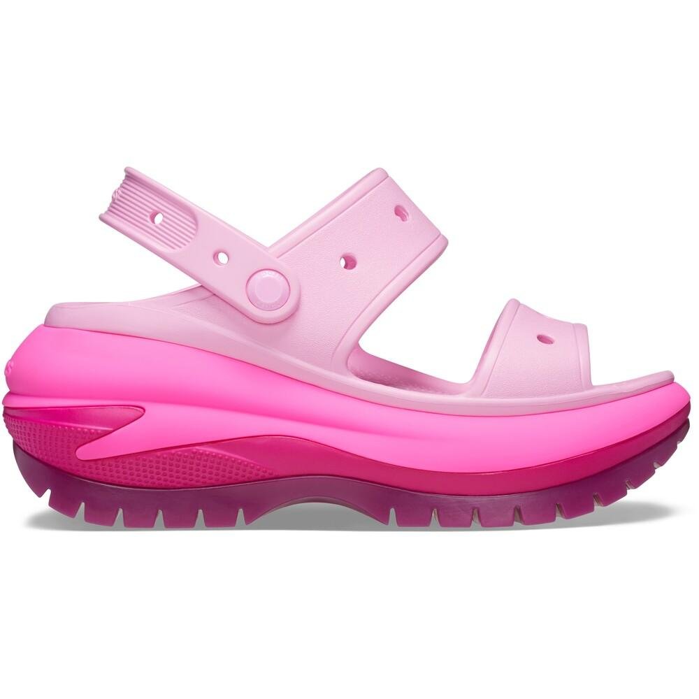 Sandália crocs mega crush matte sandal pink tweed/multi