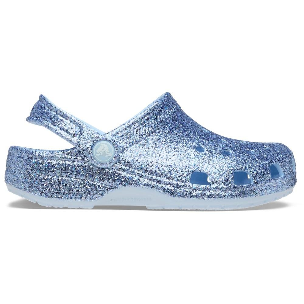 Sandália Crocs Classic Chunky Glitter Clog T Blue Frost Blue frost 1