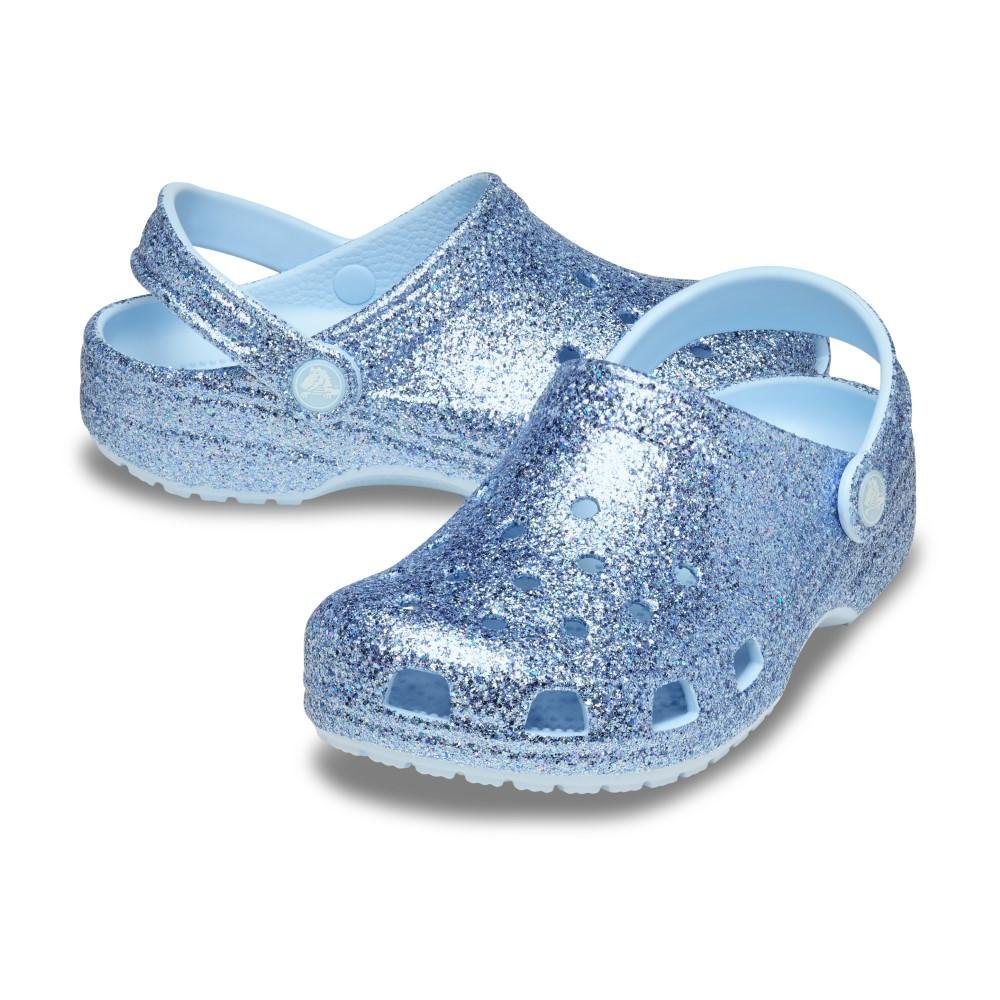 Sandália Crocs Classic Chunky Glitter Clog T Blue Frost Blue frost 4