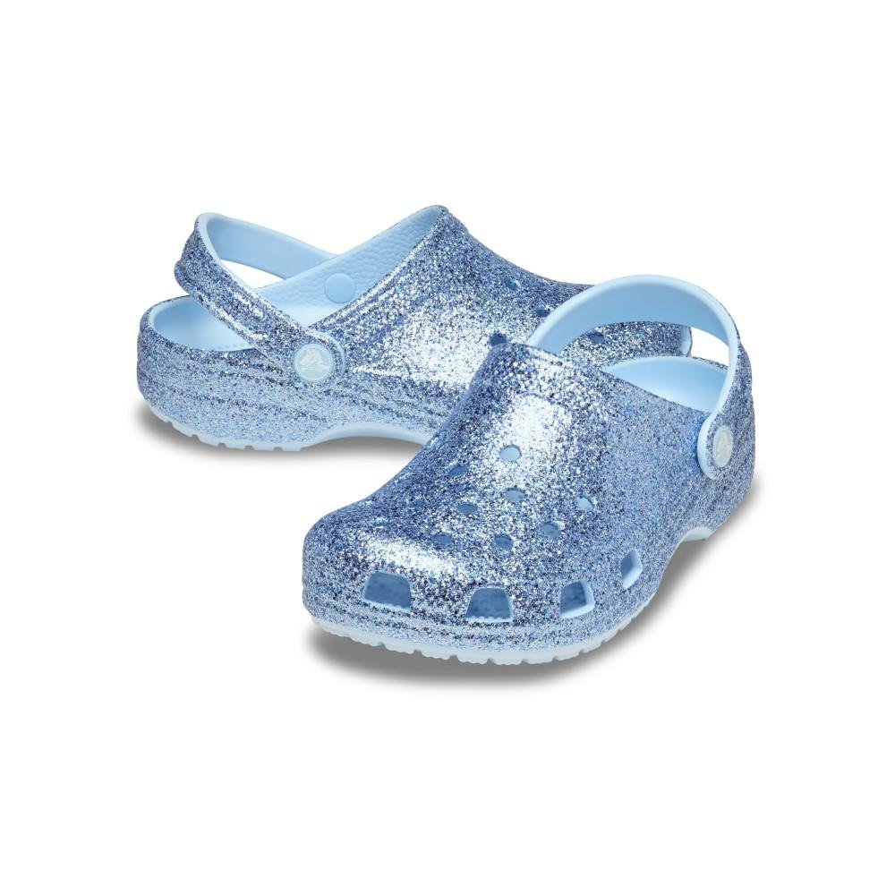 Sandália Crocs Classic Chunky Glitter Clog K BLUE FROST Blue frost 4