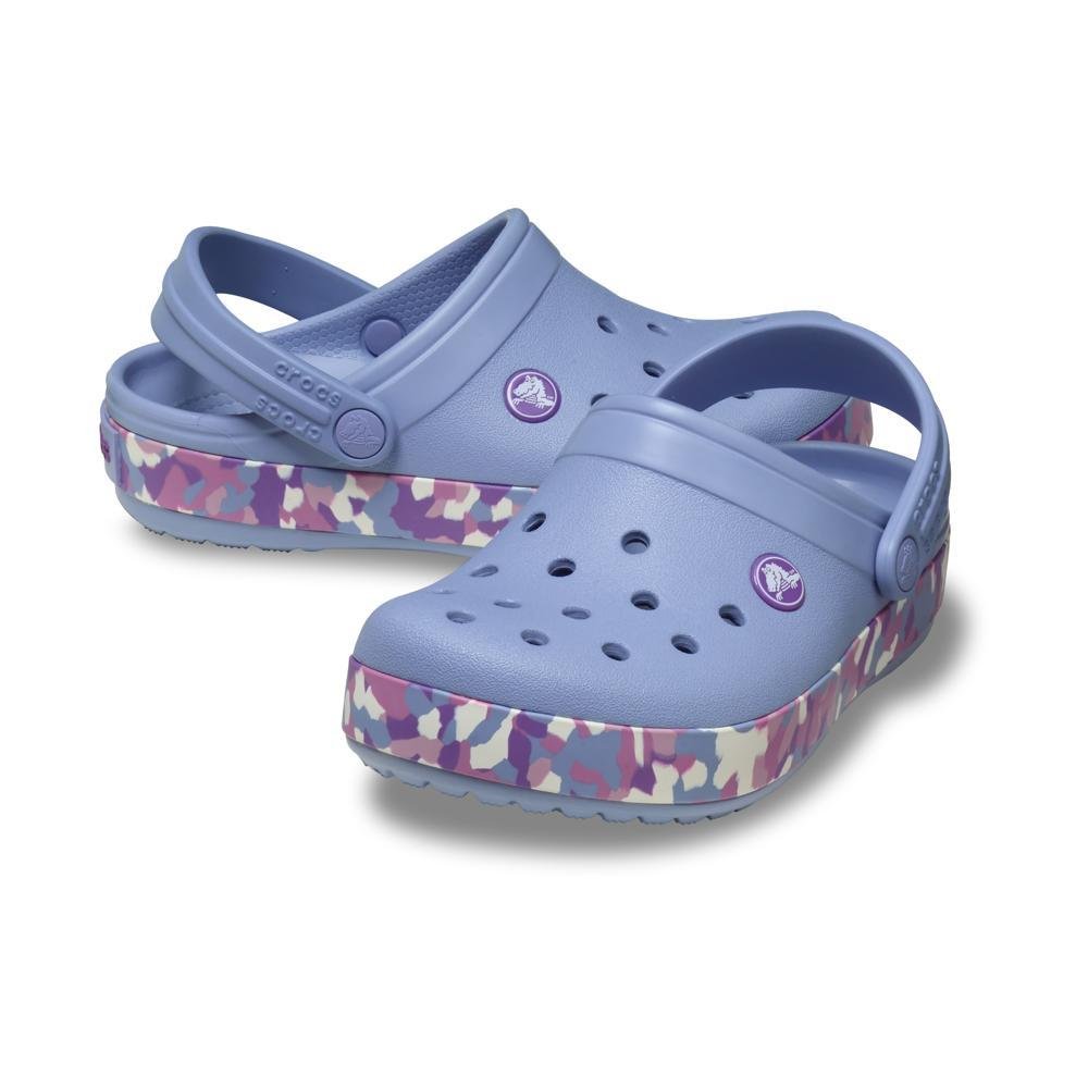 Sandália Crocs Crocband Glow Confetti Band Clog K Blue Haze/Multi Blue haze/multi 4
