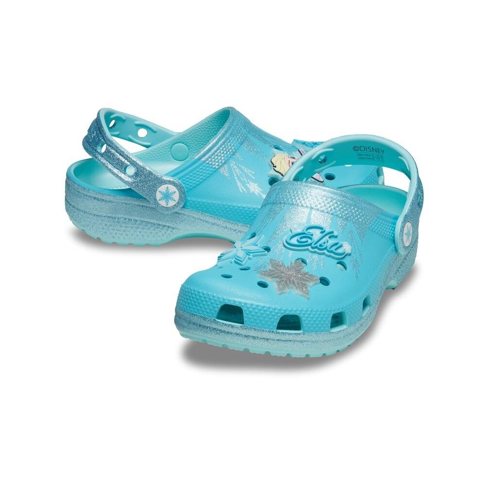 Sandália Crocs Classic Clog Frozen Elsa T Multi Azul 4