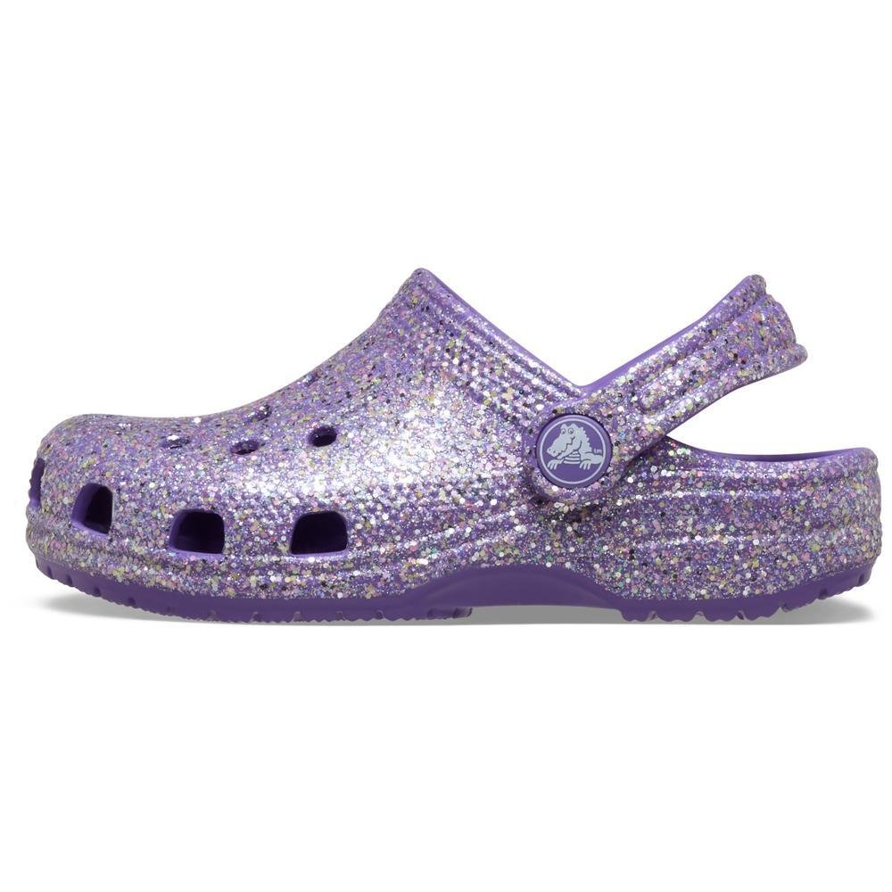 Sandália Crocs Classic Fantasy Glitter Clog T Purple Purple 3