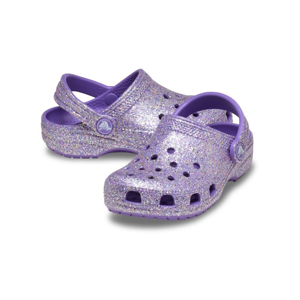 Sandália Crocs Classic Fantasy Glitter Clog T Purple Purple 4