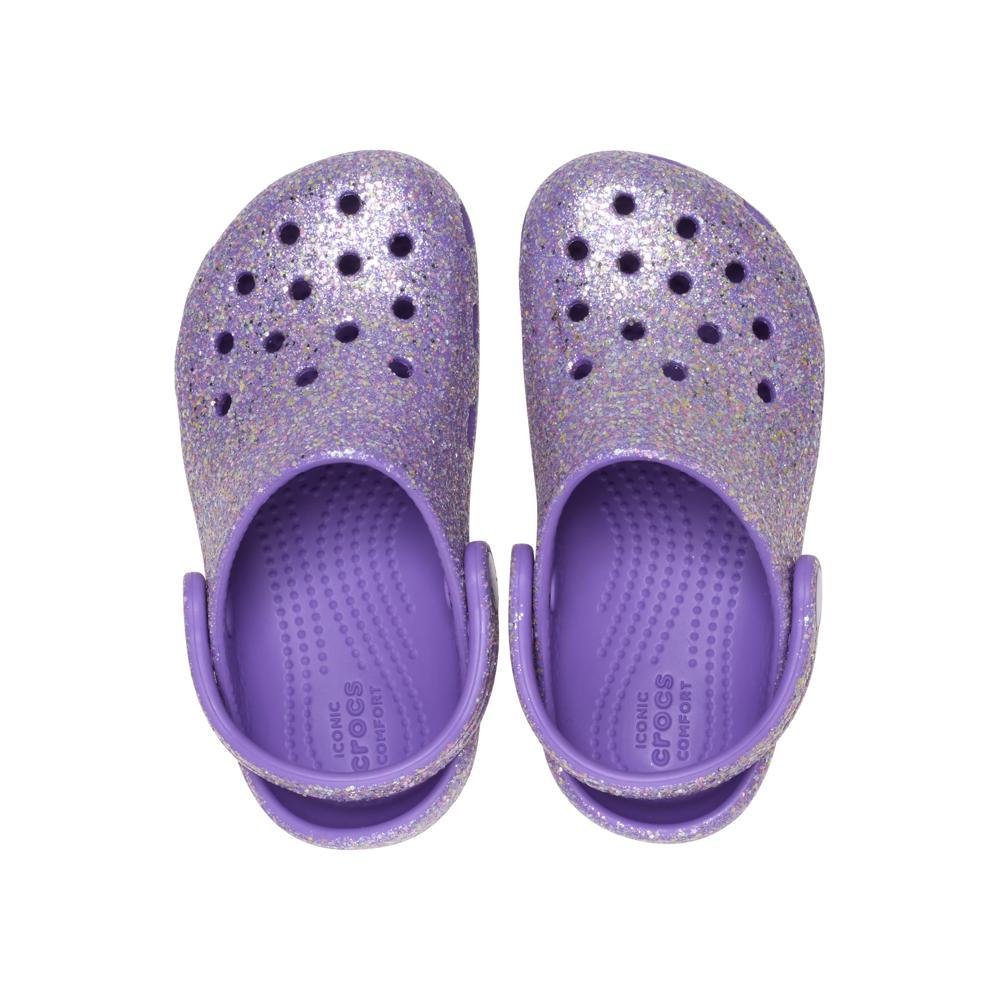 Sandália Crocs Classic Fantasy Glitter Clog T Purple Purple 5