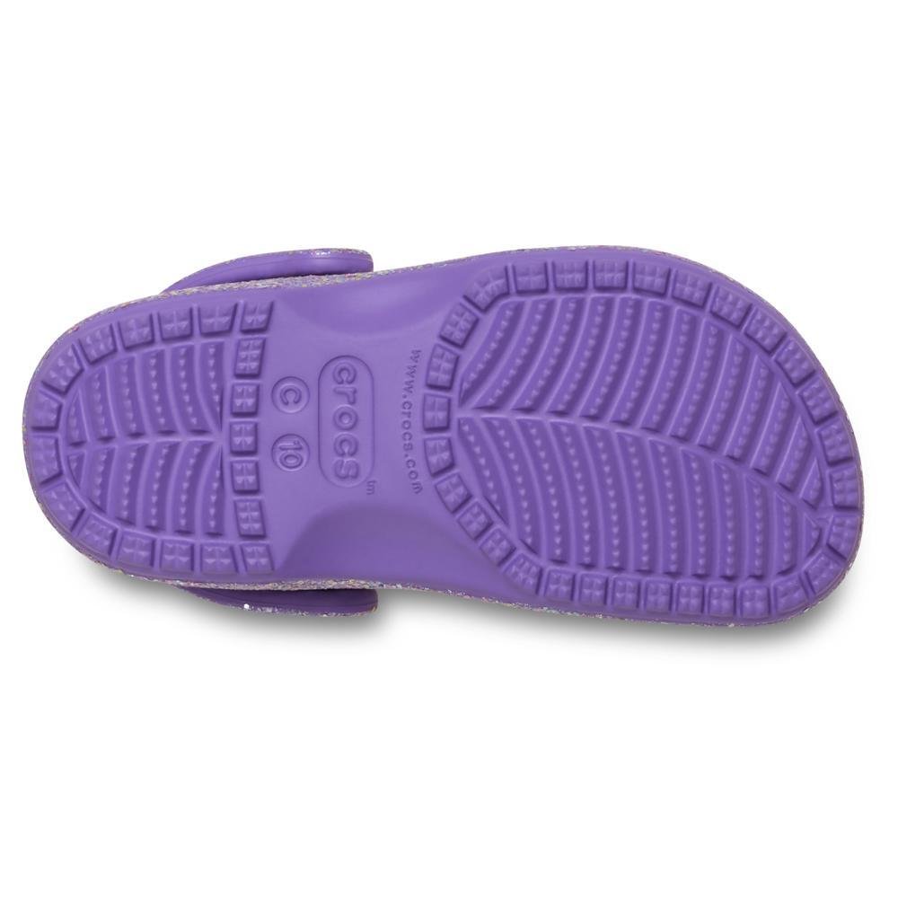 Sandália Crocs Classic Fantasy Glitter Clog T Purple Purple 6