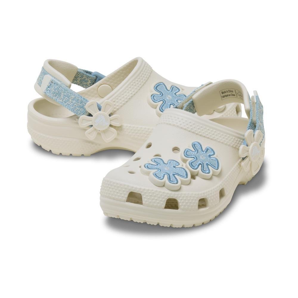 Sandália Crocs Classic Denim Flower Backstrap T White Summit white 3