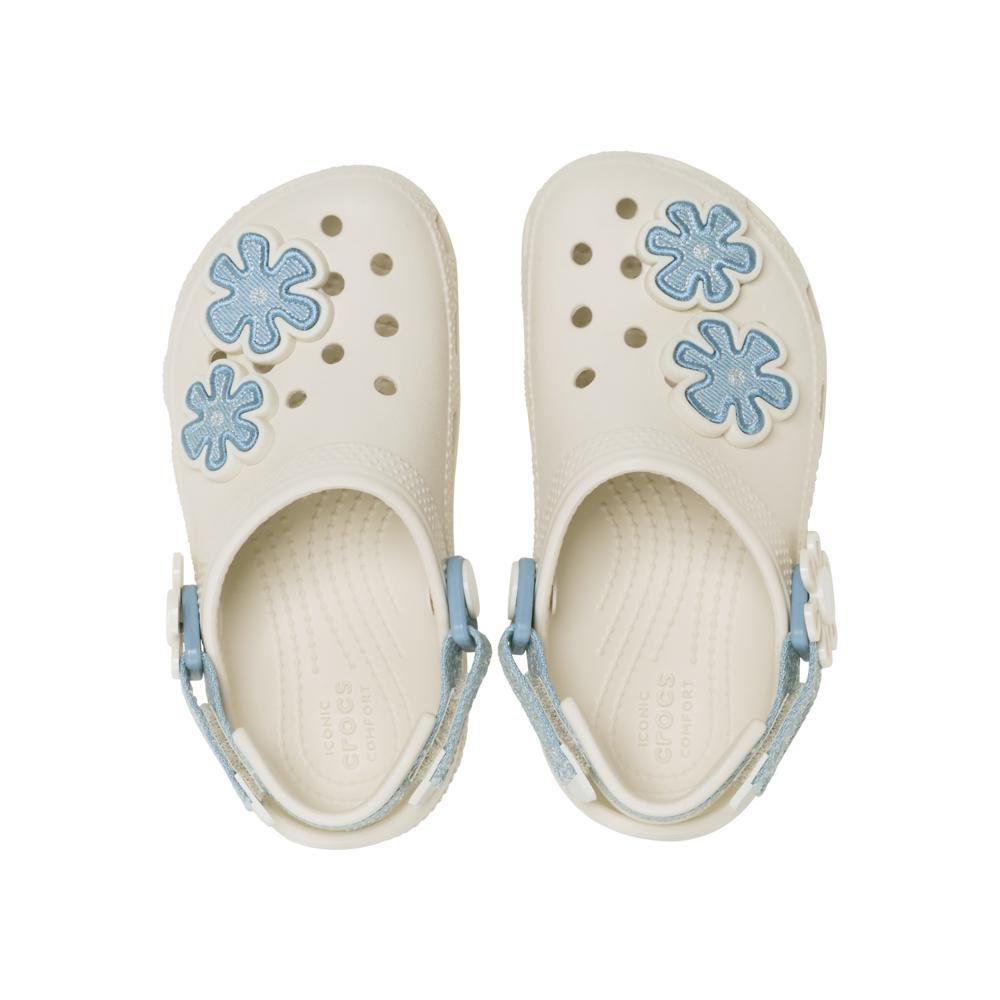 Sandália Crocs Classic Denim Flower Backstrap T White Summit white 4