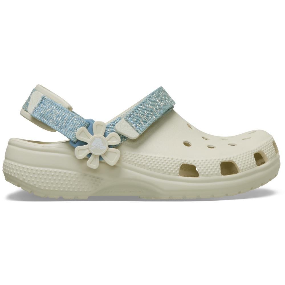 Sandália Crocs Classic Denim Flower Backstrap Clog White