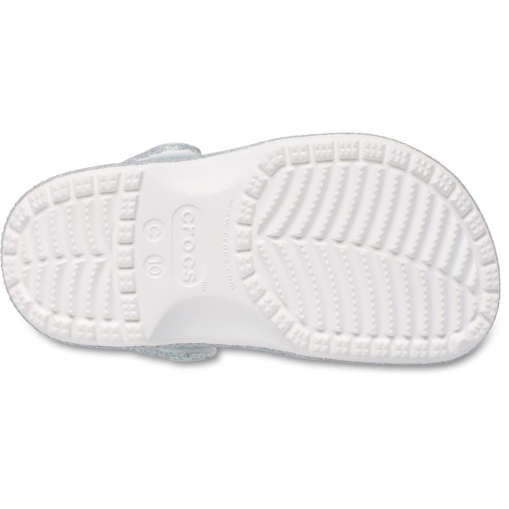 Sandália crocs classic iridescent glitter clog k white White 6