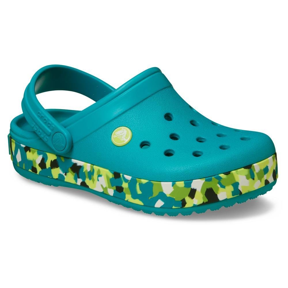 Sandália Crocs Crocband Glow Confetti Band Clog K Turbo Teal/Multi Turbo teal/multi 2