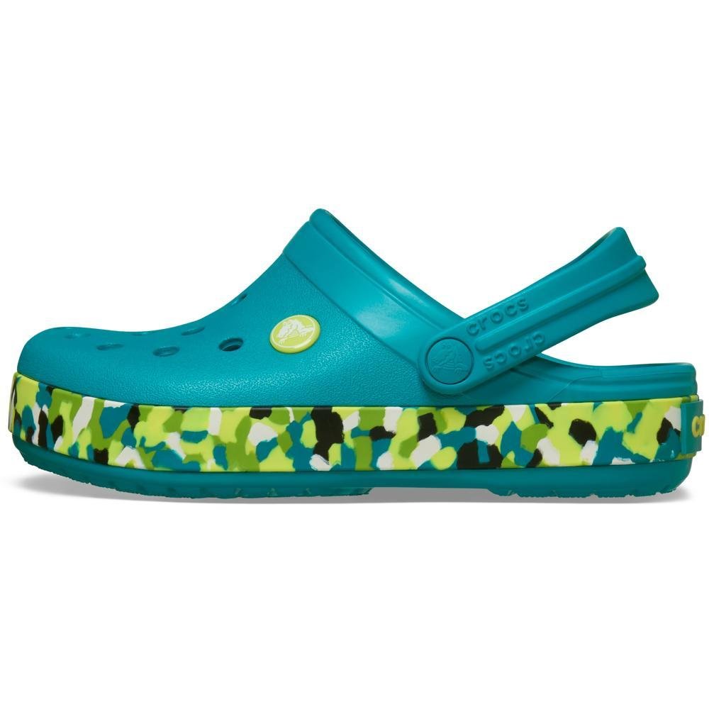 Sandália Crocs Crocband Glow Confetti Band Clog K Turbo Teal/Multi Turbo teal/multi 3