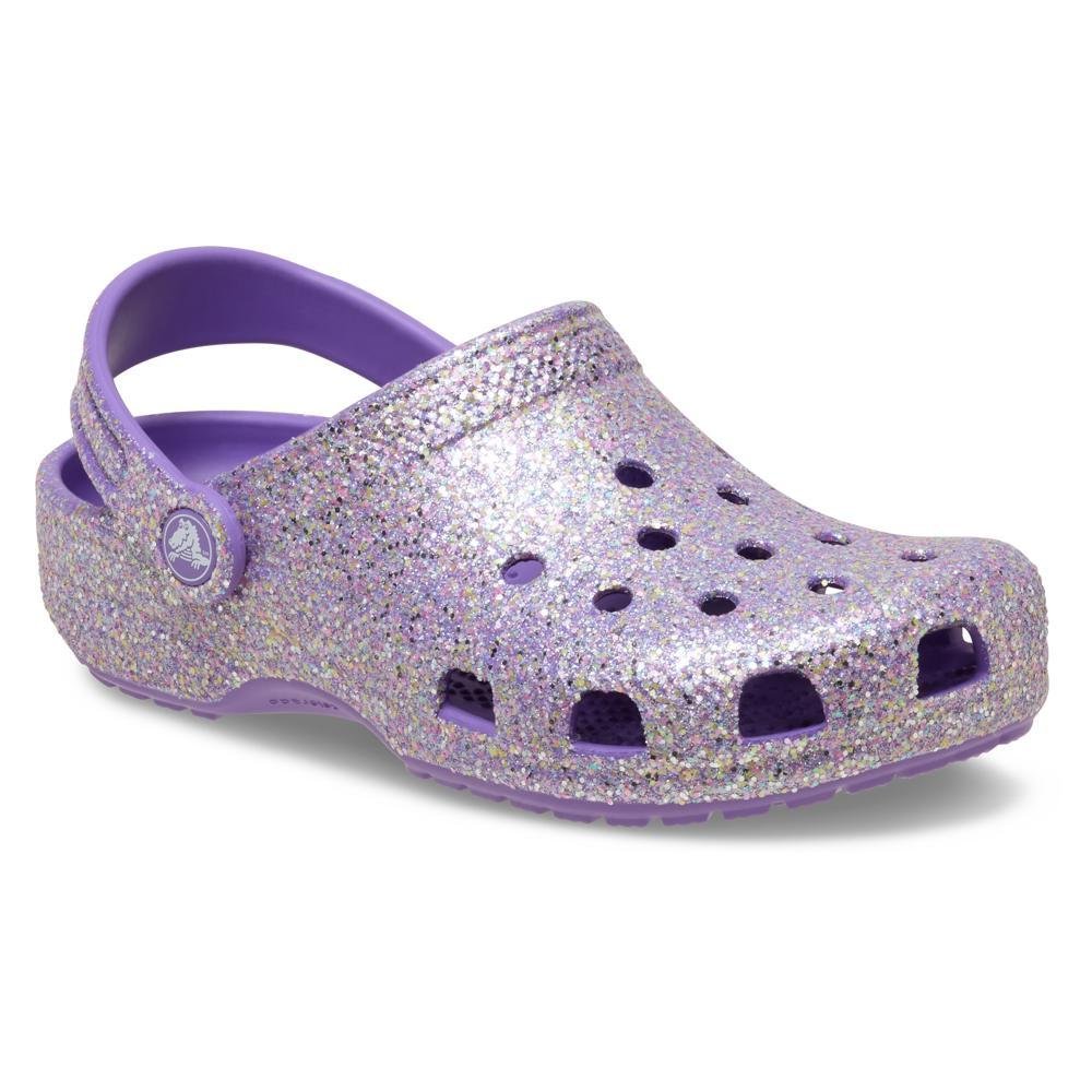 Sandália Crocs Classic Fantasy Glitter Clog K Purple Purple 2