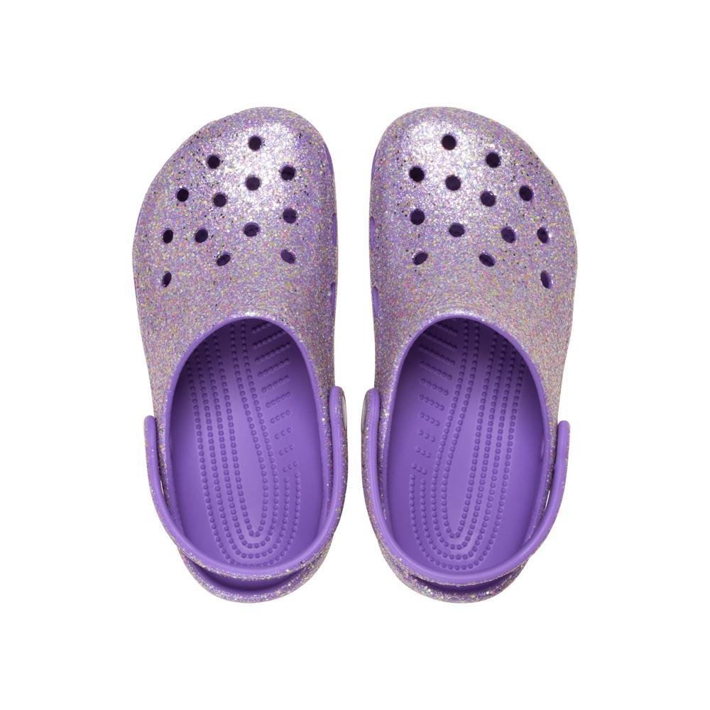 Sandália Crocs Classic Fantasy Glitter Clog K Purple Purple 5