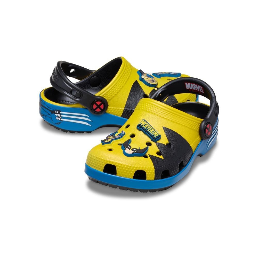 Sandália Crocs Wolverine Classic Clog T Multi Preto/Amarelo 4