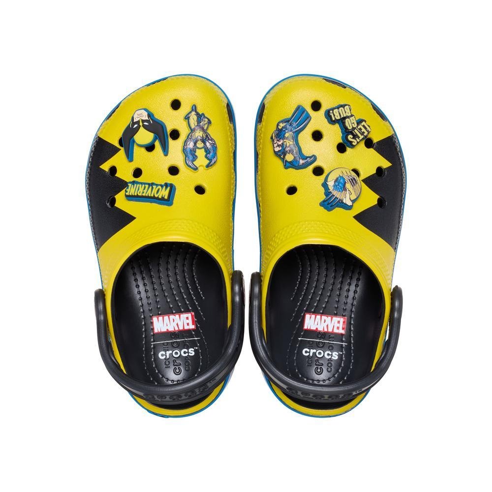 Sandália Crocs Wolverine Classic Clog T Multi Preto/Amarelo 5