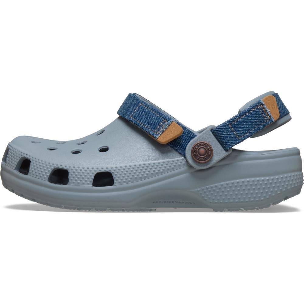 Sandália Crocs Classic Denim Adjustable Backstrap Clog K Con Cinza 3