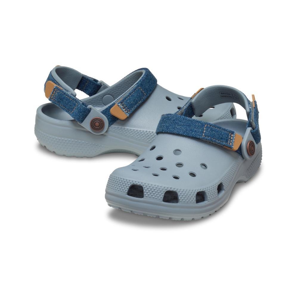 Sandália Crocs Classic Denim Adjustable Backstrap Clog K Con Cinza 4