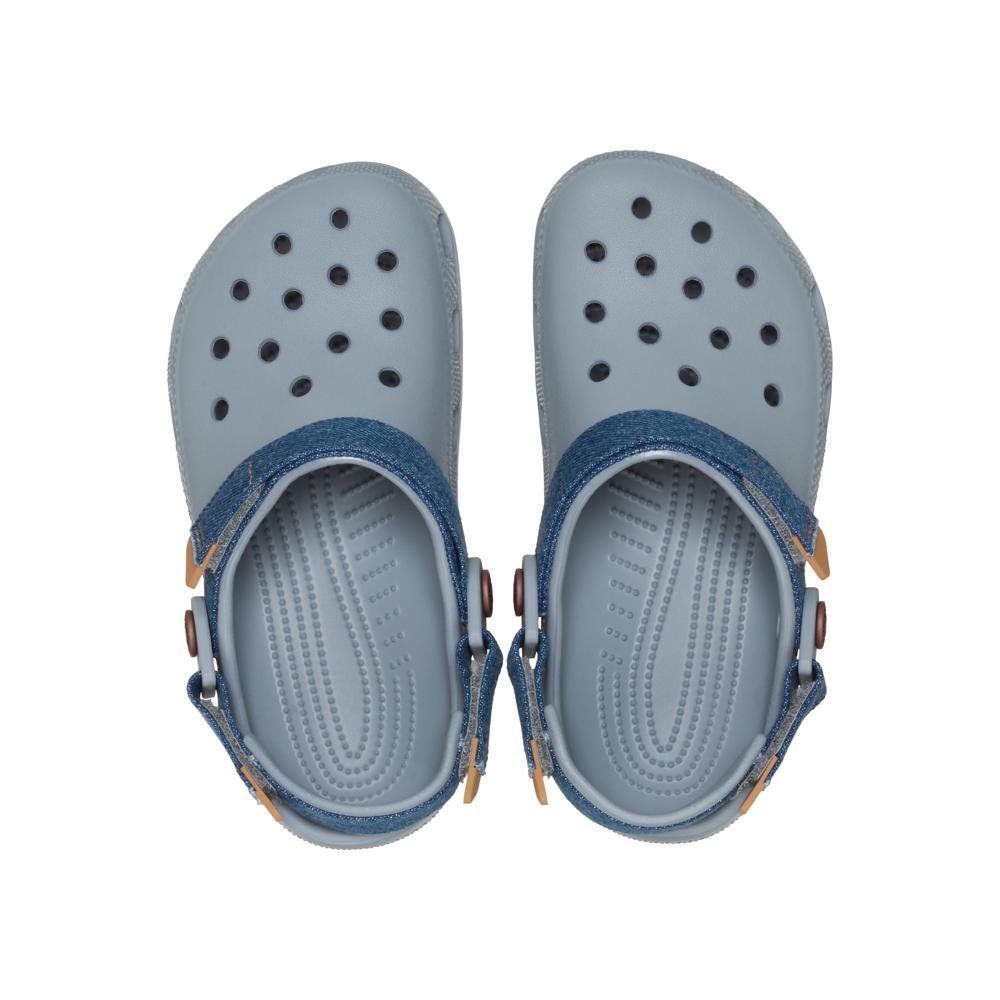 Sandália Crocs Classic Denim Adjustable Backstrap Clog K Con Cinza 5
