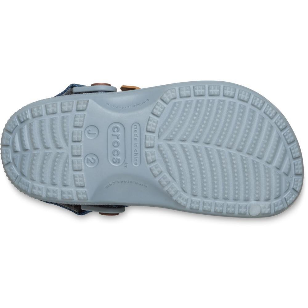 Sandália Crocs Classic Denim Adjustable Backstrap Clog K Con Cinza 6
