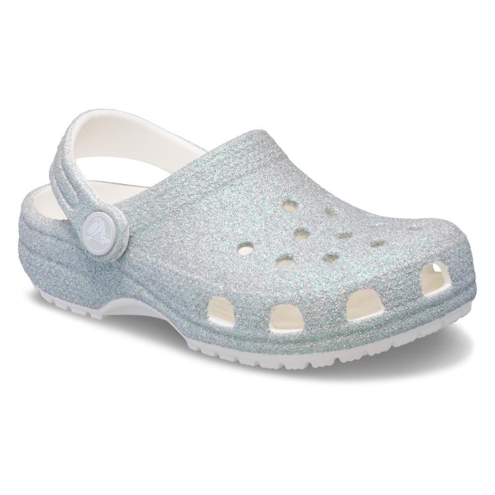 Sandália Crocs Classic Iridescent Glitter Clog T WHITE White 2