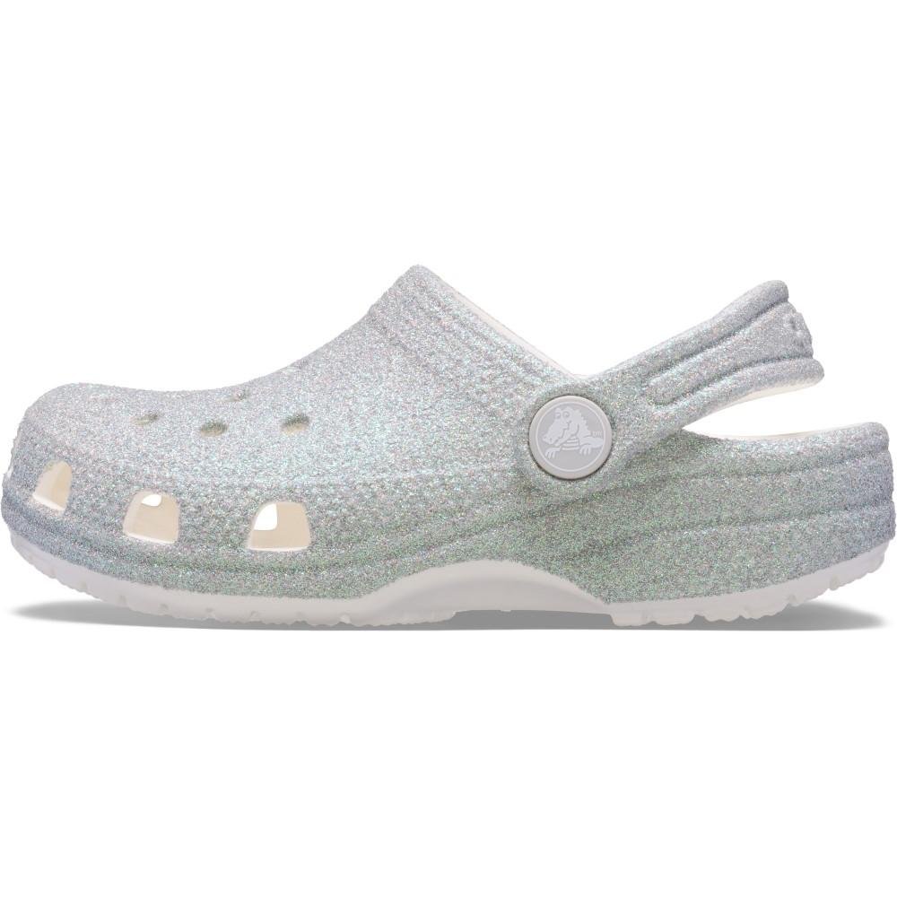 Sandália Crocs Classic Iridescent Glitter Clog T WHITE White 3