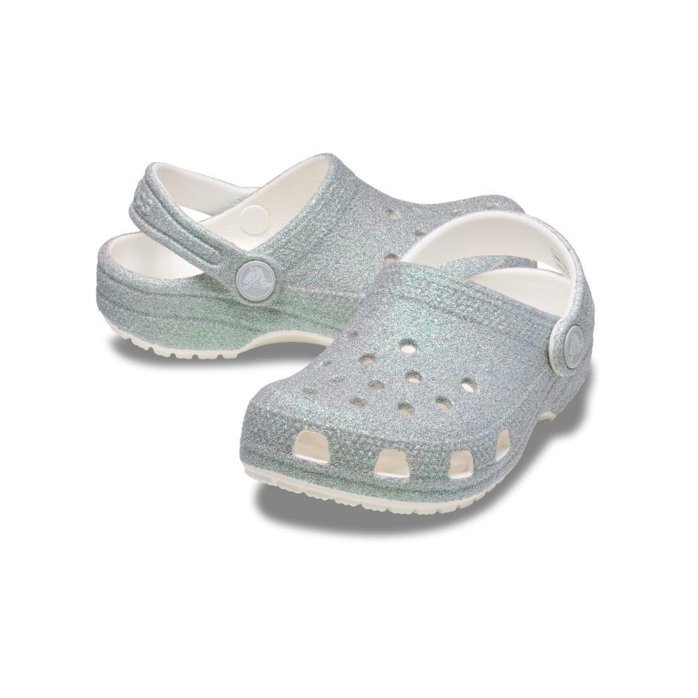 Sandália Crocs Classic Iridescent Glitter Clog T WHITE White 4