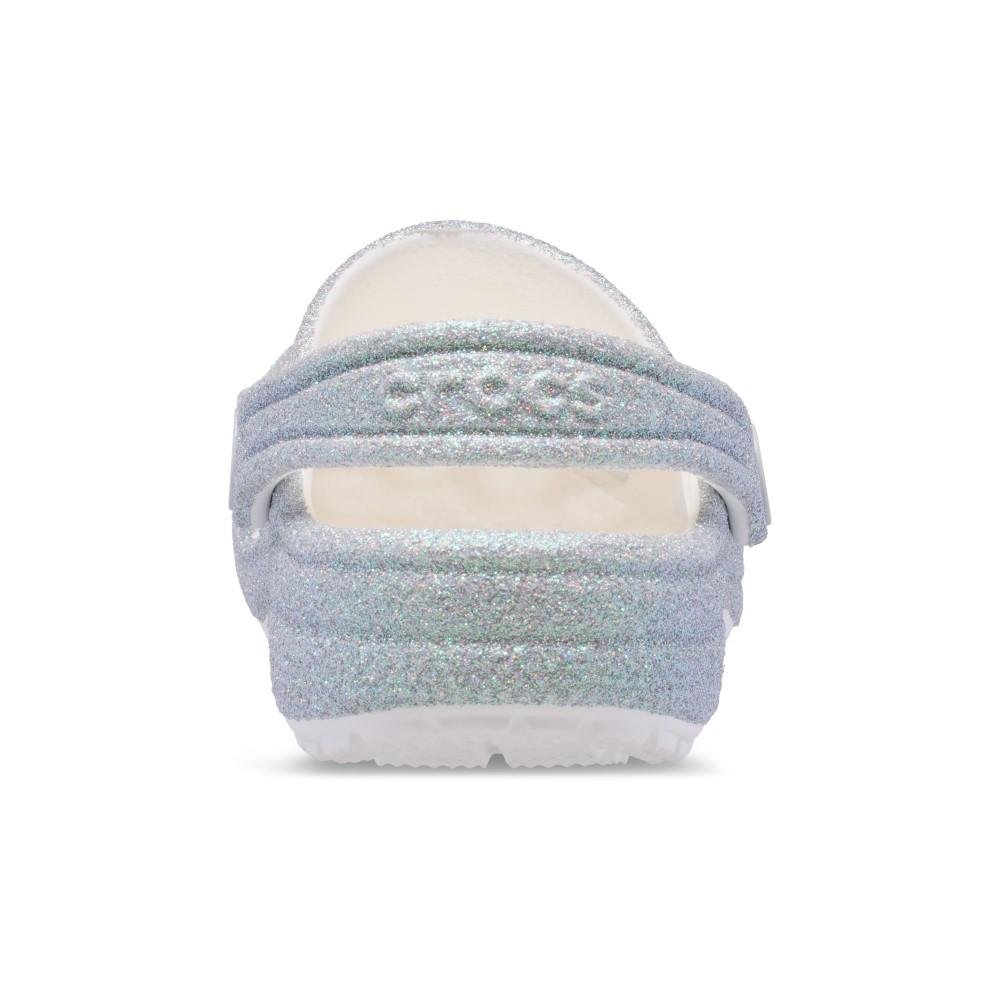 Sandália Crocs Classic Iridescent Glitter Clog T WHITE White 7