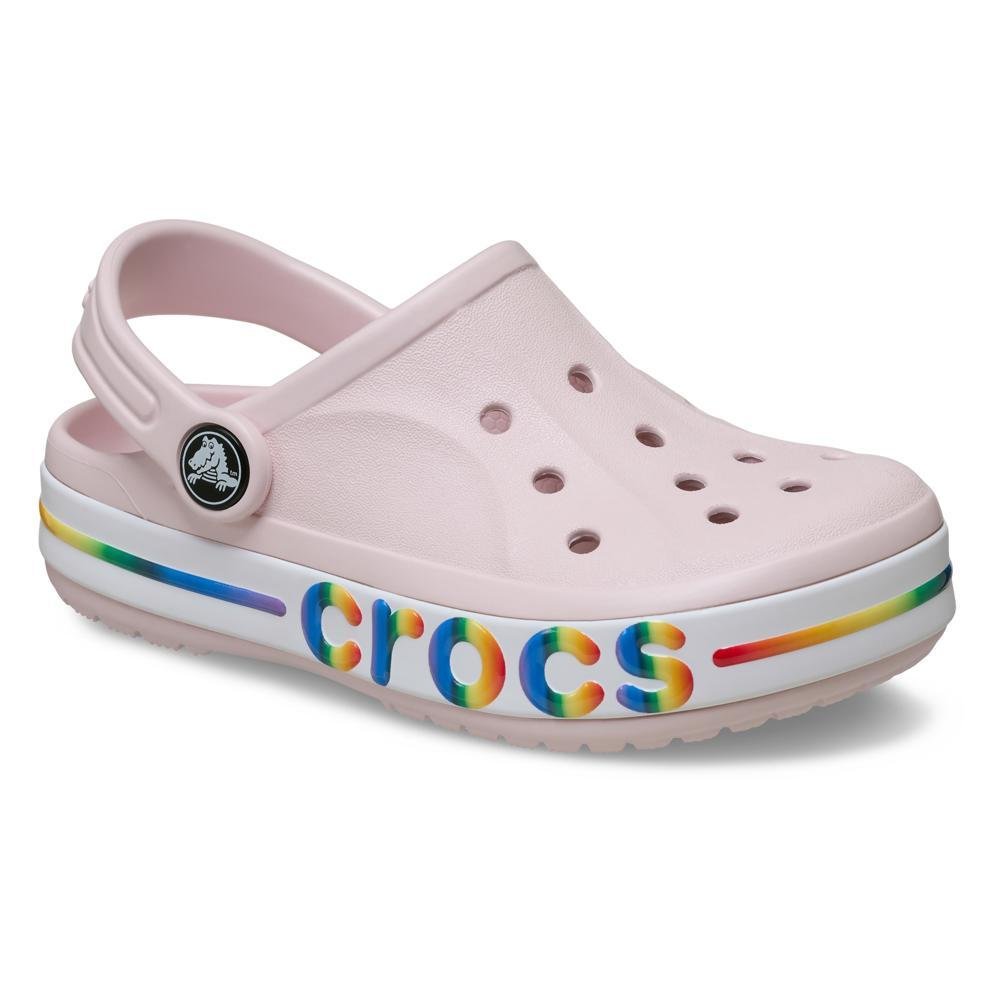 Sandália Crocs Bayaband Rainbow Band Clog T Barely Pink Barely pink 2