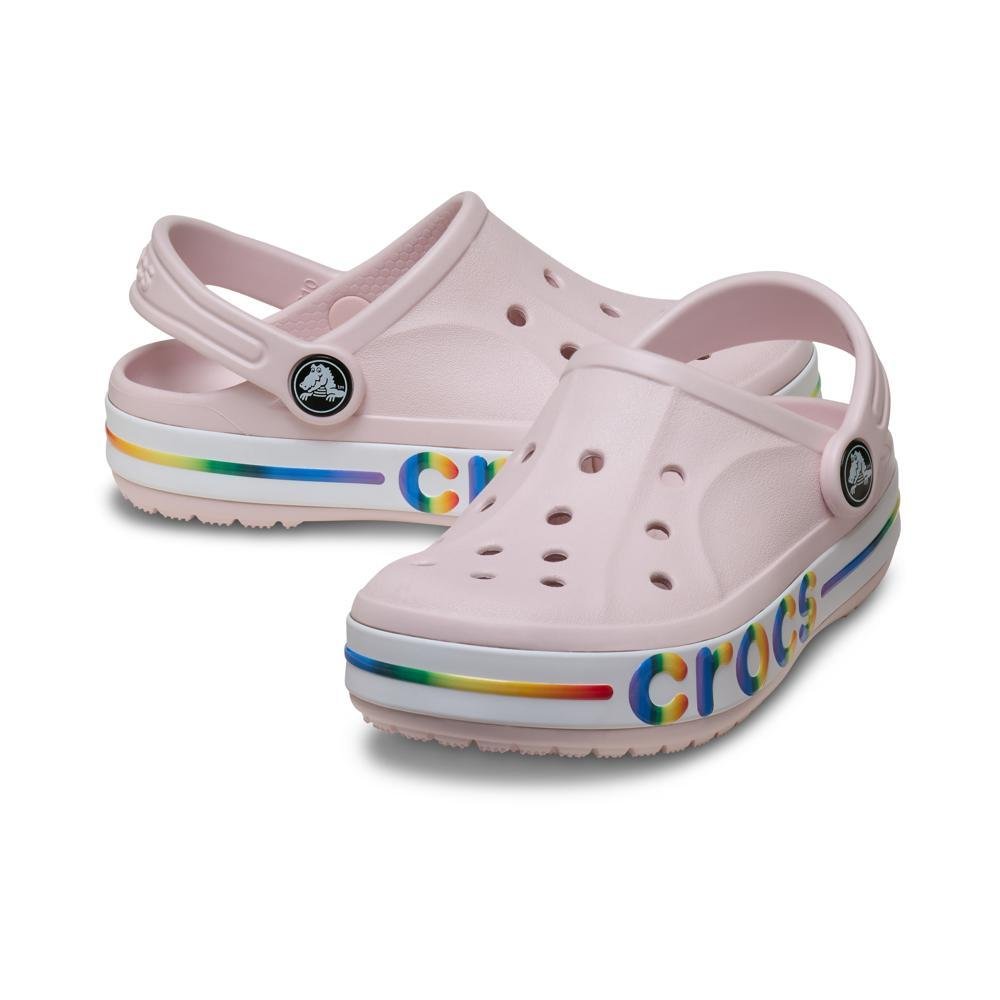 Sandália Crocs Bayaband Rainbow Band Clog T Barely Pink Barely pink 3