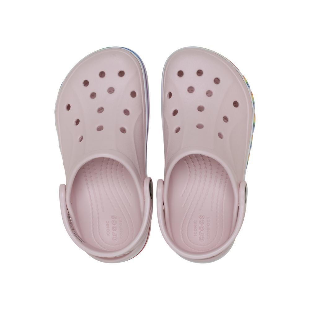 Sandália Crocs Bayaband Rainbow Band Clog T Barely Pink Barely pink 4