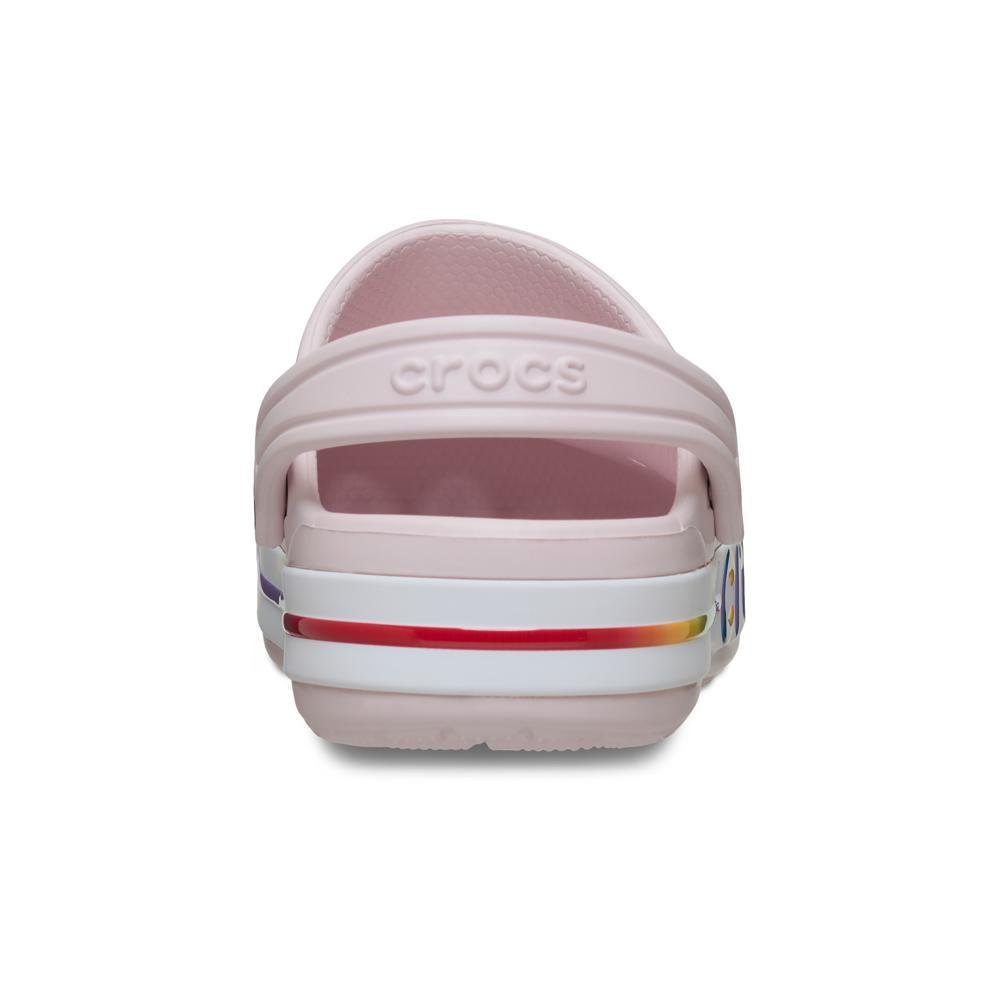Sandália Crocs Bayaband Rainbow Band Clog K Barely Pink Barely pink 6