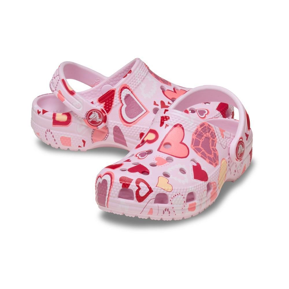 Sandália Crocs Classic Valentines Day Clog T Pink Milk/Hearts Pink milk/hearts 4