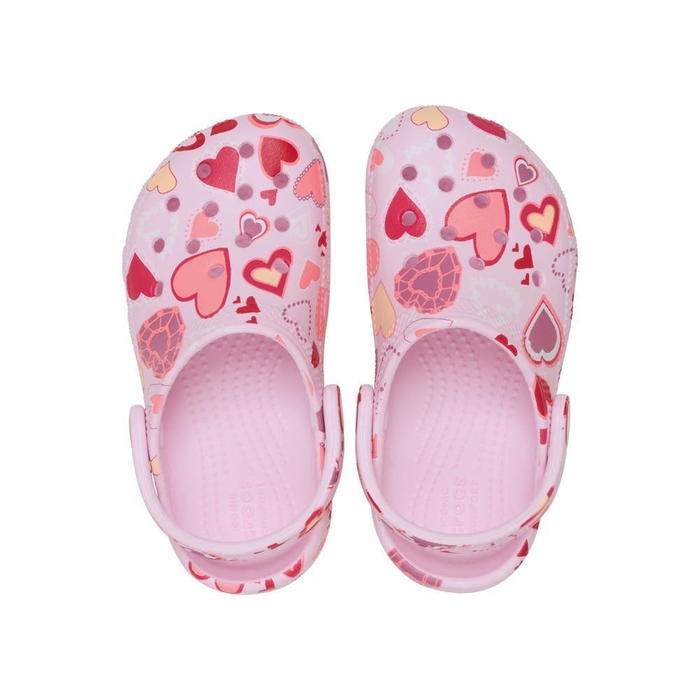 Sandália Crocs Classic Valentines Day Clog T Pink Milk/Hearts Pink milk/hearts 5
